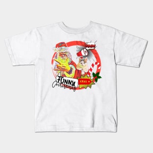 POP ART CAT & SANTA - FUNNY CHRISTMAS Kids T-Shirt